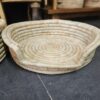 Natural Woven Pet Bed – Shallow Round Handcrafted Cat & Dog Basket