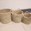 Handwoven Seagrass Storage Baskets with Handles (Set of 3)
