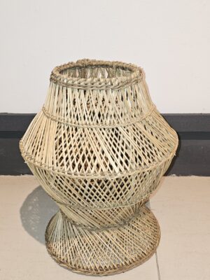 Handcrafted Hourglass Woven Lampshade – Natural Rattan Pendant Shade