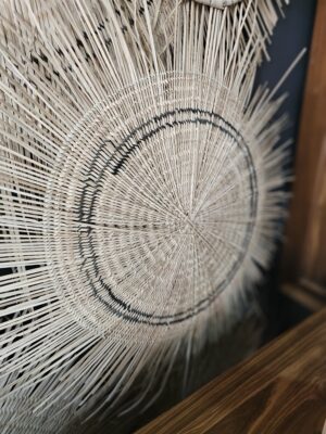 Sunburst Woven Wall Art – Large Fringed Straw Medallion Decor