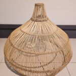 Bell-Shape Woven Rattan Lampshade – Oversized Dome Pendant Shade