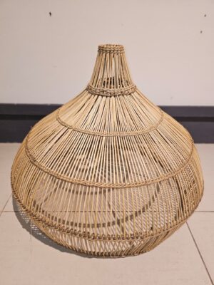 Bell-Shape Woven Rattan Lampshade – Oversized Dome Pendant Shade